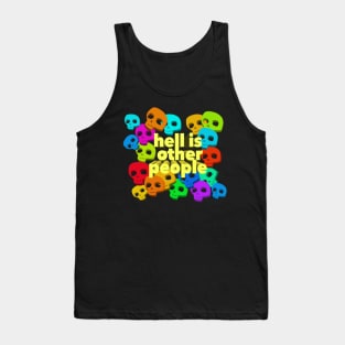 Jean Paul Sartre 'Hell Is Other People/Skulls' Design Tank Top